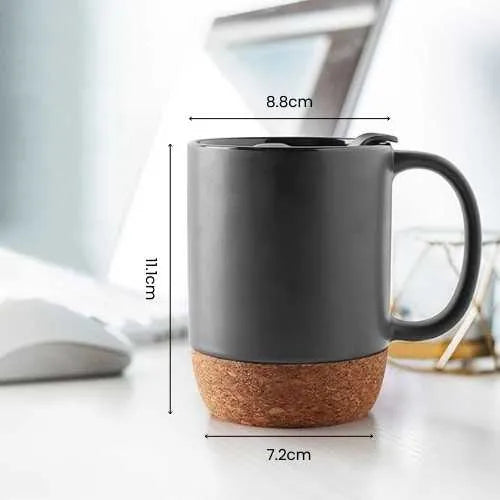 EccoTech 350 ML Porselen + Mantar Altlıklı Dizayn Bardak