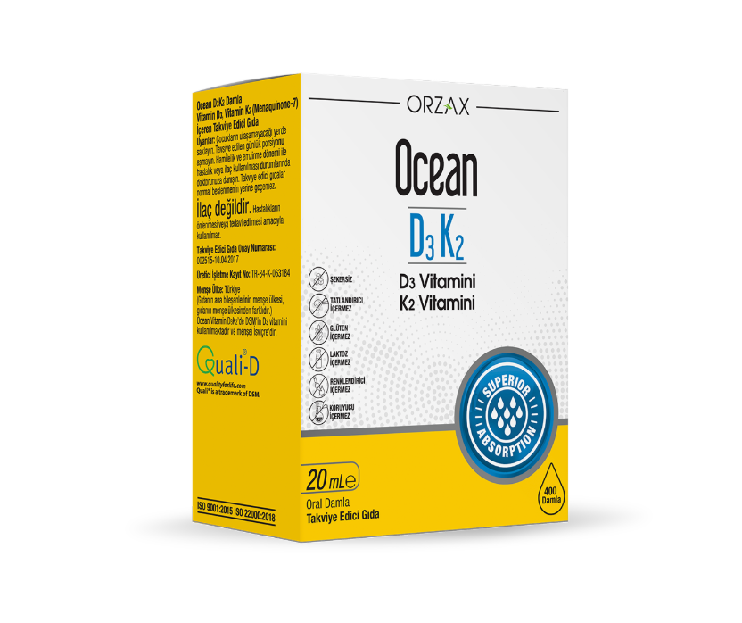 Orzax Ocean D3K2 20 ml Damla / 400 doz