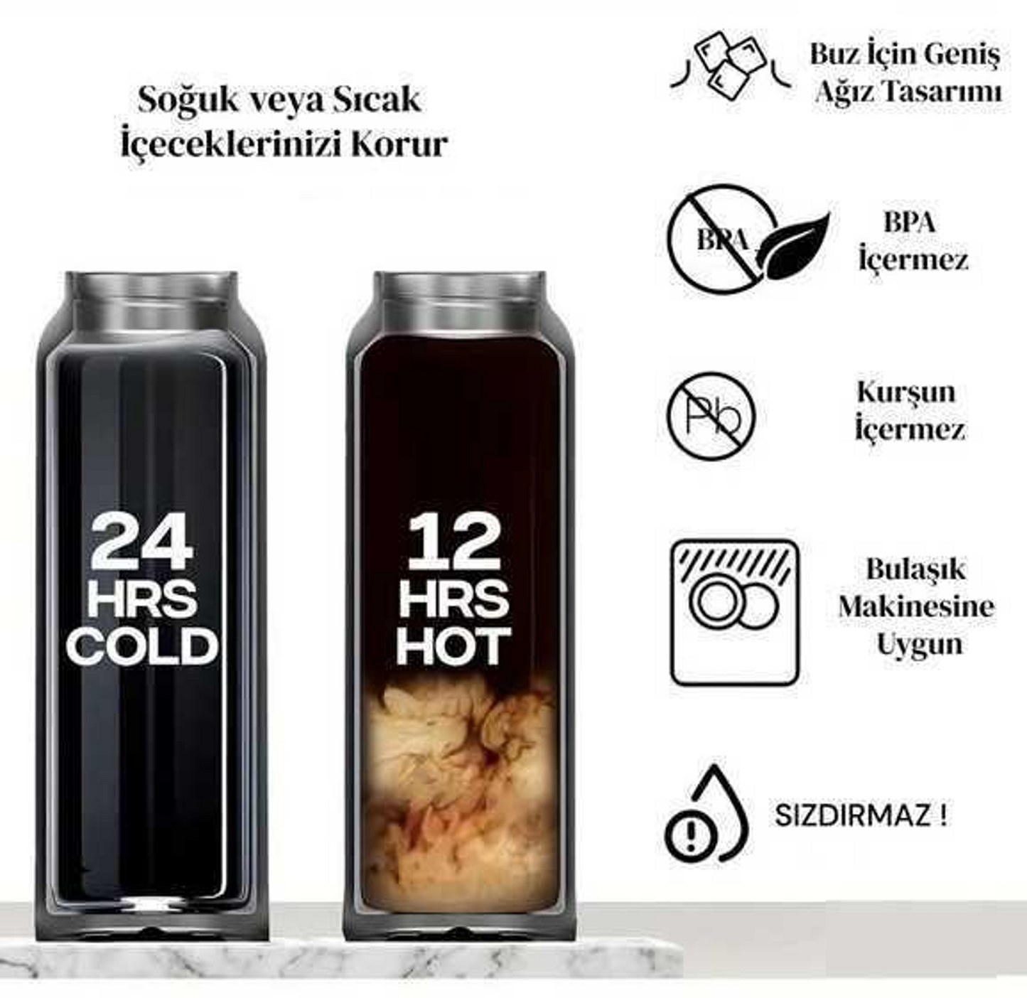 EccoTech Paslanmaz Çelik Magnetli Telefon Tutuculu Termos 700ml