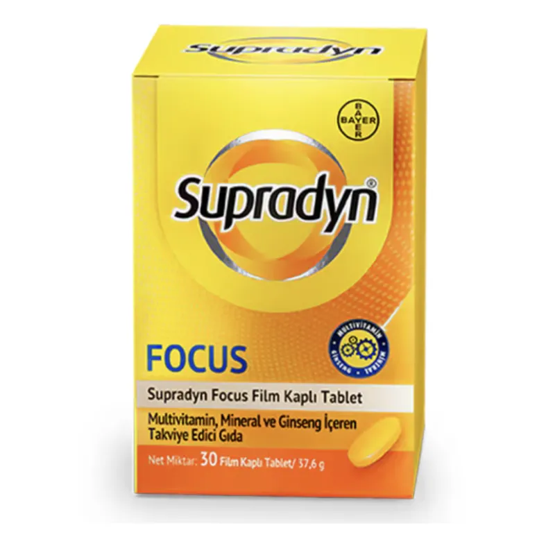 Supradyn® Focus. 12 Vitamin. 9 Mineral. Ginseng ve Polifenol