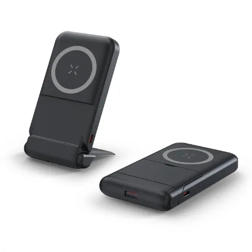 EccoTech 10.000 Mah Led Logo Telefon Standlı Rubber Gövde 15W Magsafe Wireless Powerbank